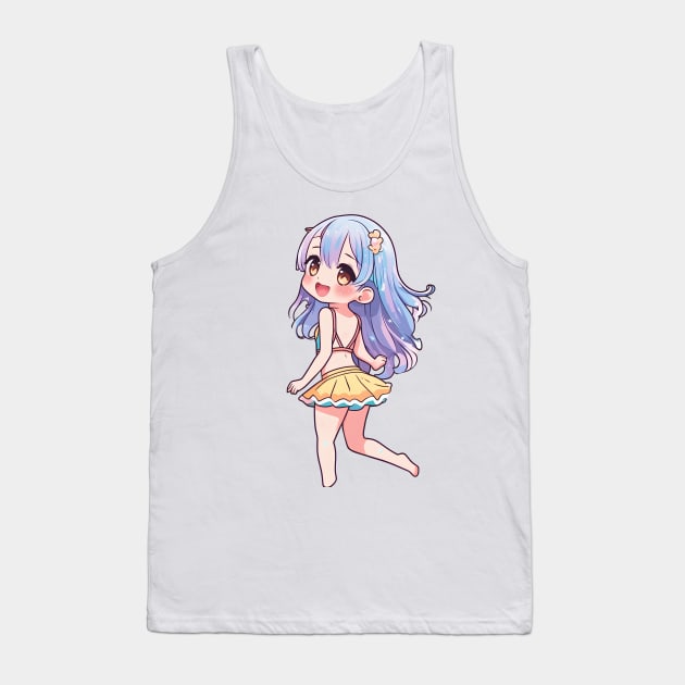 Cute anime girl in bikini Tank Top by InkPulse